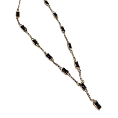 9ct Yellow Gold Twisted Onyx Necklace – Handcrafted Artisan Design