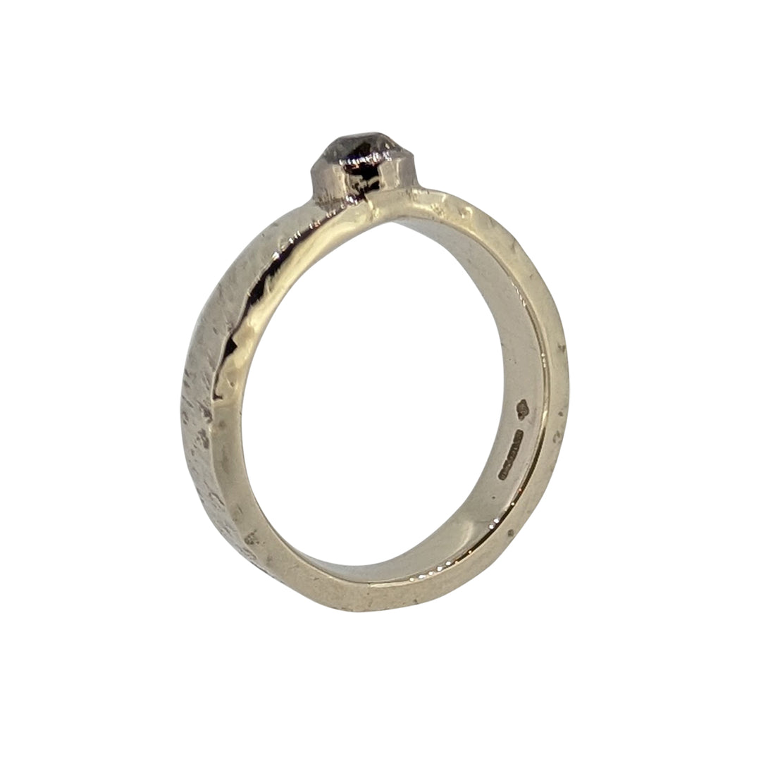 9ct White Gold Old Cut Diamond Ring – Handcrafted Contemporary Design