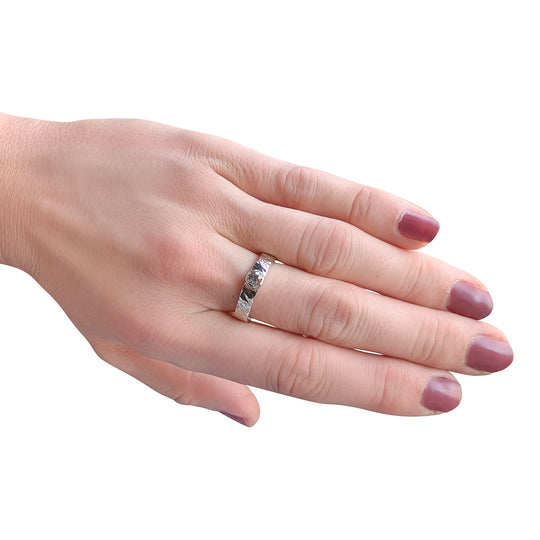 9ct White Gold Old Cut Diamond Ring – Handcrafted Contemporary Design