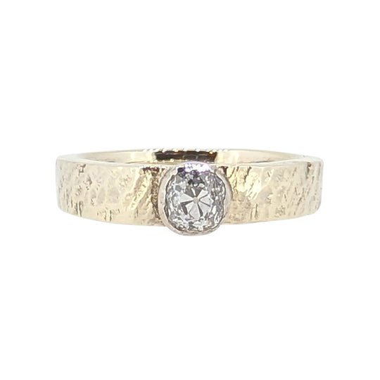 9ct White Gold Old Cut Diamond Ring – Handcrafted Contemporary Design