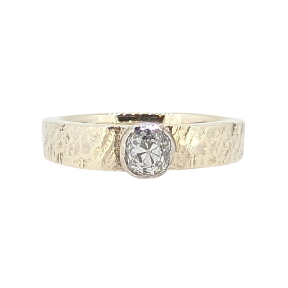 9ct White Gold Old Cut Diamond Ring – Handcrafted Contemporary Design