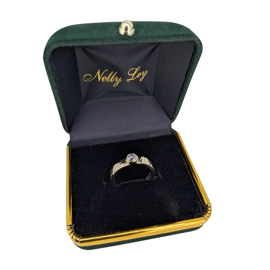 9ct White Gold Old Cut Diamond Ring – Handcrafted Contemporary Design