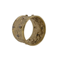 Artisan 9ct Gold Diamond Ring – Repoussé Floral Statement Ring