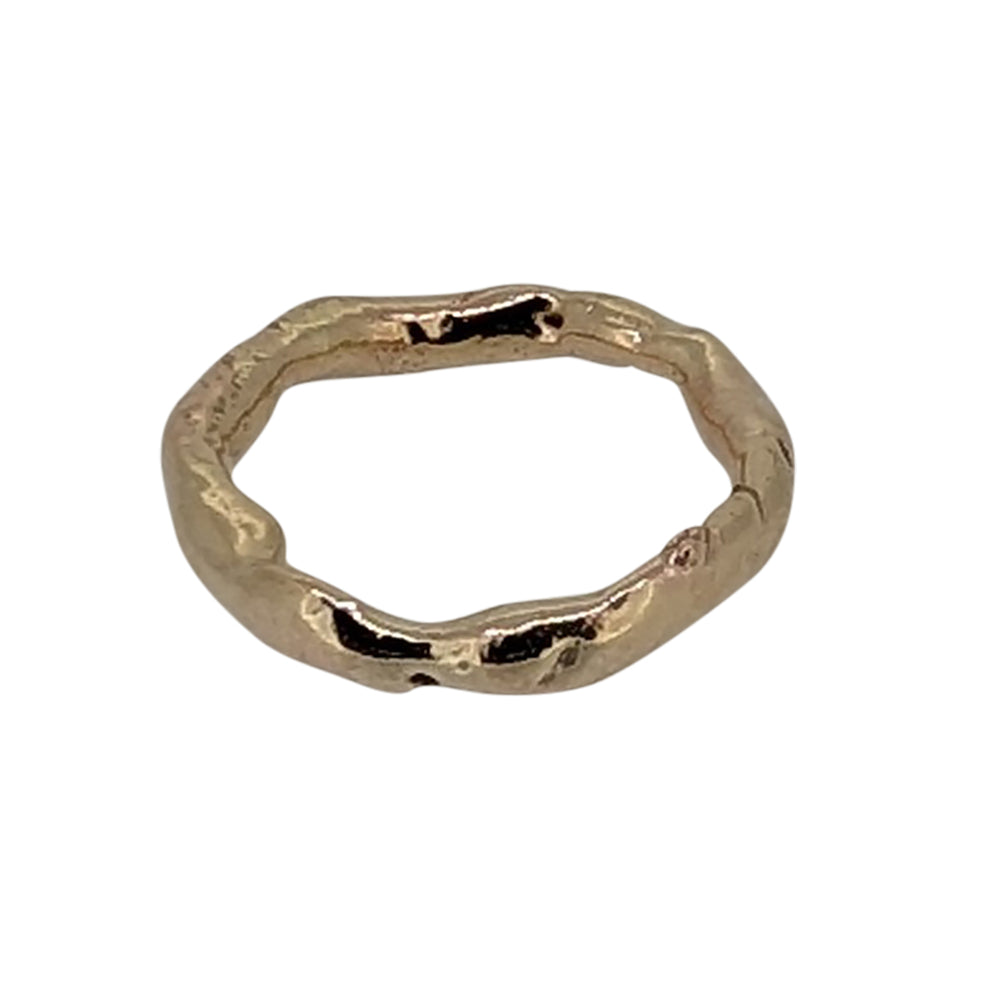 9ct Recycled Gold Organic Wedding Ring – Handcrafted Artisan Design