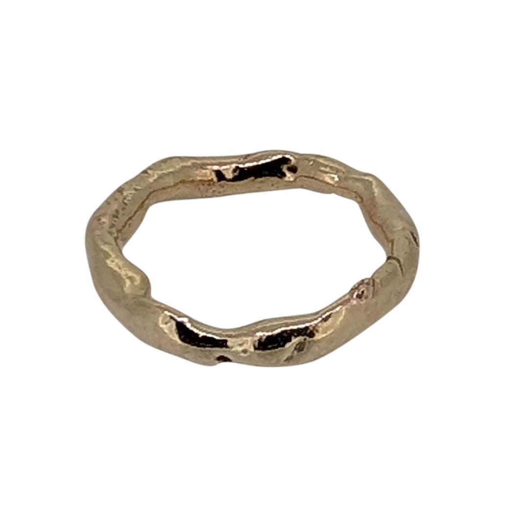 9ct Recycled Gold Organic Wedding Ring – Handcrafted Artisan Design