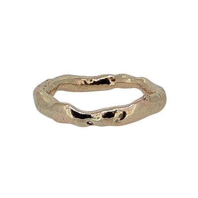 9ct Recycled Gold Organic Wedding Ring – Handcrafted Artisan Design