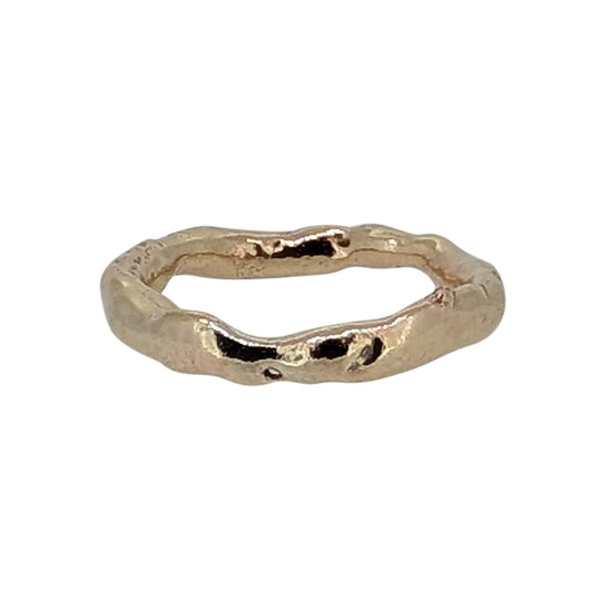 9ct Recycled Gold Organic Wedding Ring – Handcrafted Artisan Design