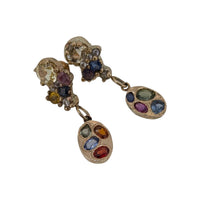 Fruvia Earrings – Multicolour Sapphire & Diamond in Gold