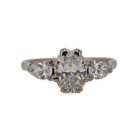 18ct White Gold 2ct Diamond Ring – Oval Natural Diamond Three-Stone Ring
