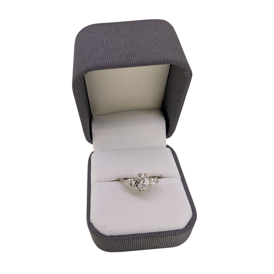 18ct White Gold 2ct Diamond Ring – Oval Natural Diamond Three-Stone Ring