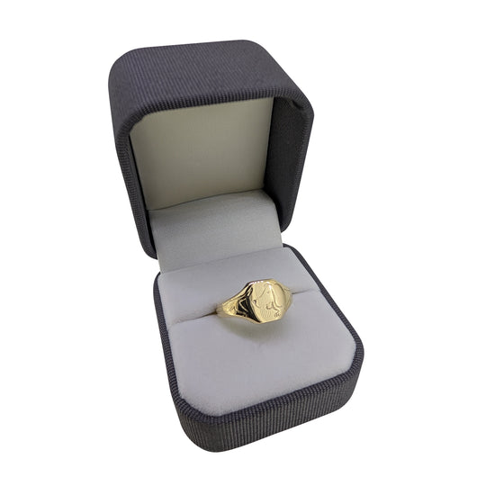 9ct Gold Dachshund Signet Ring – Bespoke Engraved Sausage Dog Pet Ring