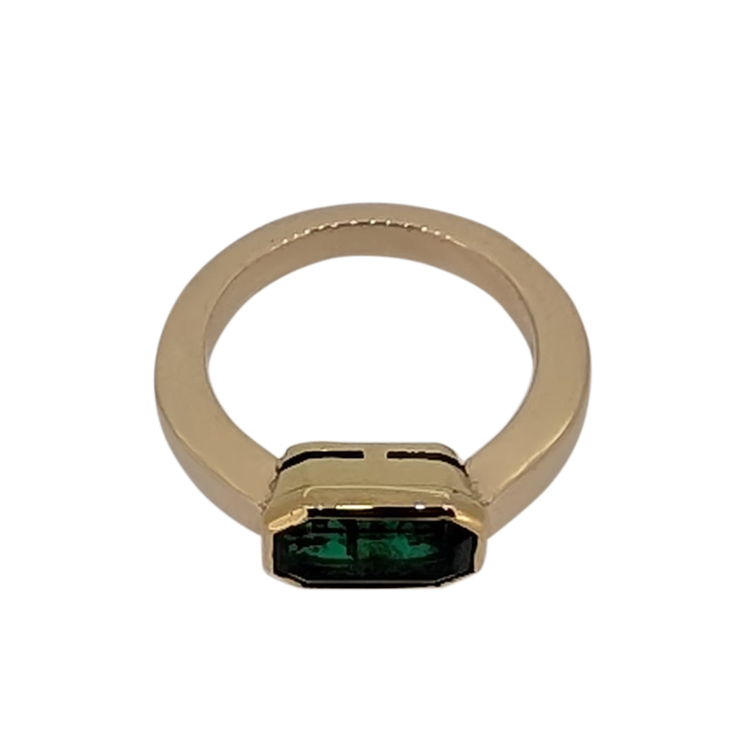 18ct Yellow Gold Colombian Emerald Ring – 2ct Natural Gemstone