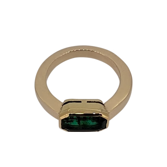 18ct Yellow Gold Colombian Emerald Ring – 2ct Natural Gemstone