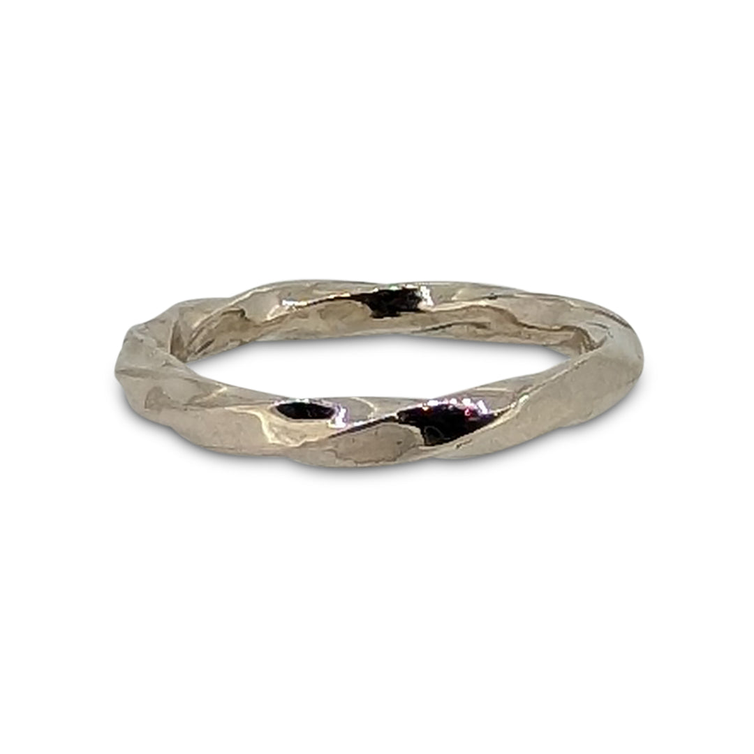9ct White Gold Twisted Wire Wedding Ring – Elegant Timeless Design