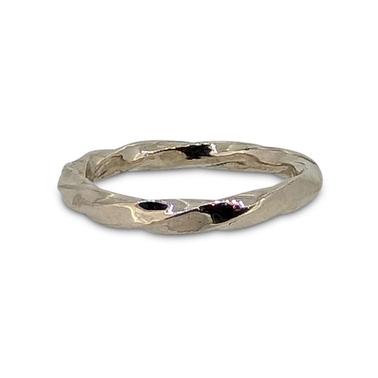 9ct White Gold Twisted Wire Wedding Ring – Elegant Timeless Design