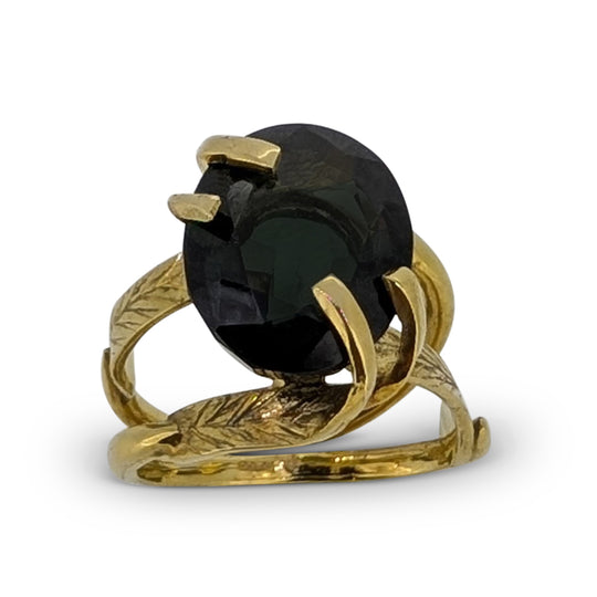 9ct Gold Green Sapphire Ring – Tropical Leaf Statement Ring