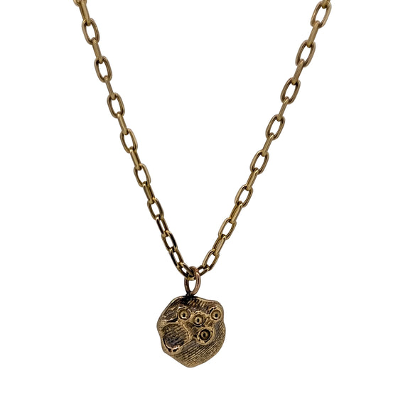 9ct Solid Yellow Gold Moon Pendant – Heavyweight Artisan Jewellery