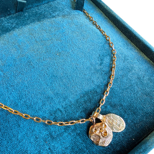 9ct Solid Yellow Gold Moon Pendant – Heavyweight Artisan Jewellery