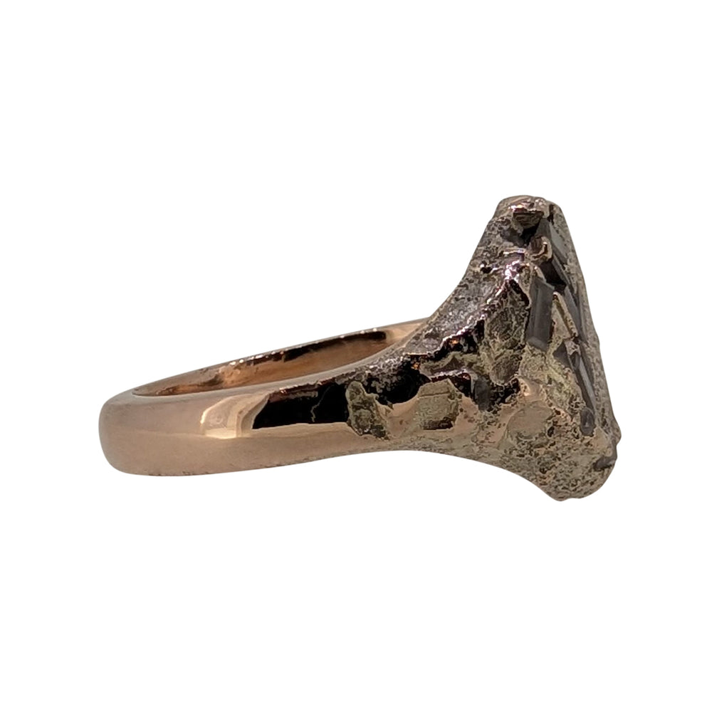 9ct Rose Gold Divorce Signet Ring – Bespoke Reclaimed Wedding Ring with Natural Diamonds