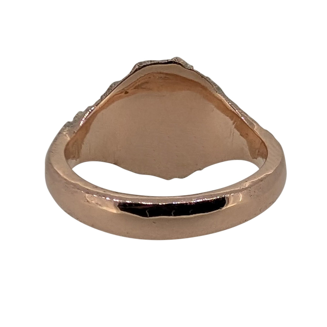 9ct Rose Gold Divorce Signet Ring – Bespoke Reclaimed Wedding Ring with Natural Diamonds
