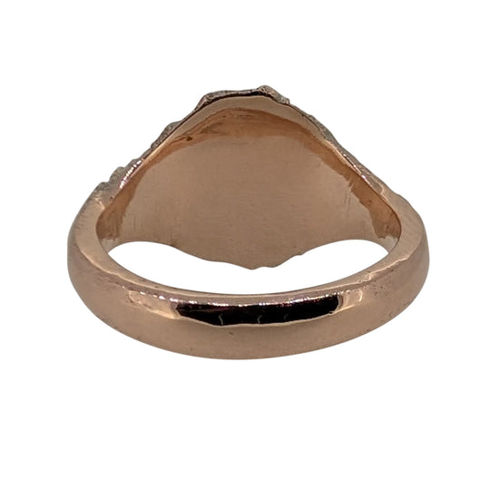 9ct Rose Gold Divorce Signet Ring – Bespoke Reclaimed Wedding Ring with Natural Diamonds