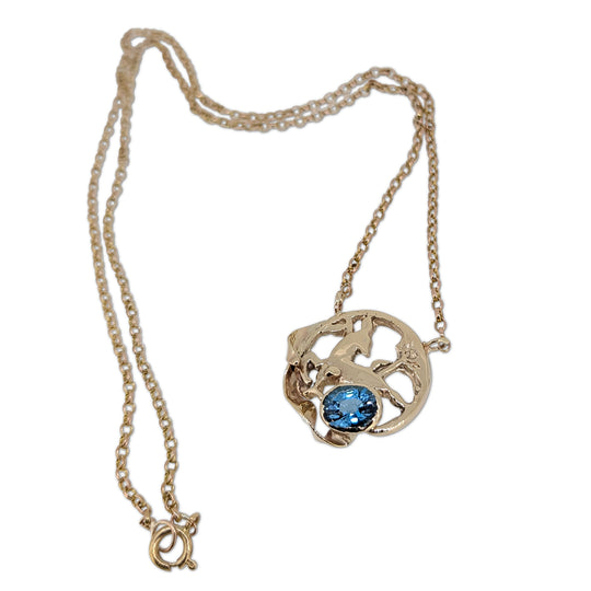 9ct Gold Swiss Topaz Deer Pendant