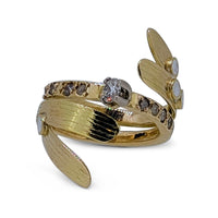 Bespoke Mistletoe Diamond Ring with Brilliant-Cut Diamonds