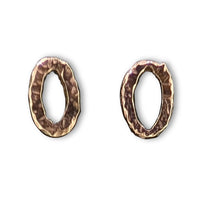 9ct Rose Gold Hammered Stud Earrings – Handcrafted Textured Gold Earrings