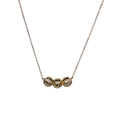 18ct White Gold Diamond Trilogy Necklace