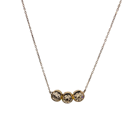 18ct White Gold Diamond Trilogy Necklace