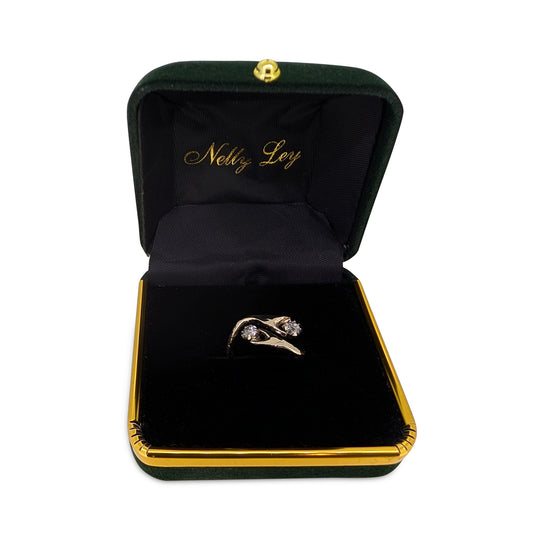 18ct Yellow Gold Diamond Hands Ring – Old Cut Natural Diamond Artisan Ring
