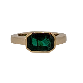18ct Yellow Gold Colombian Emerald Ring – 2ct Natural Gemstone