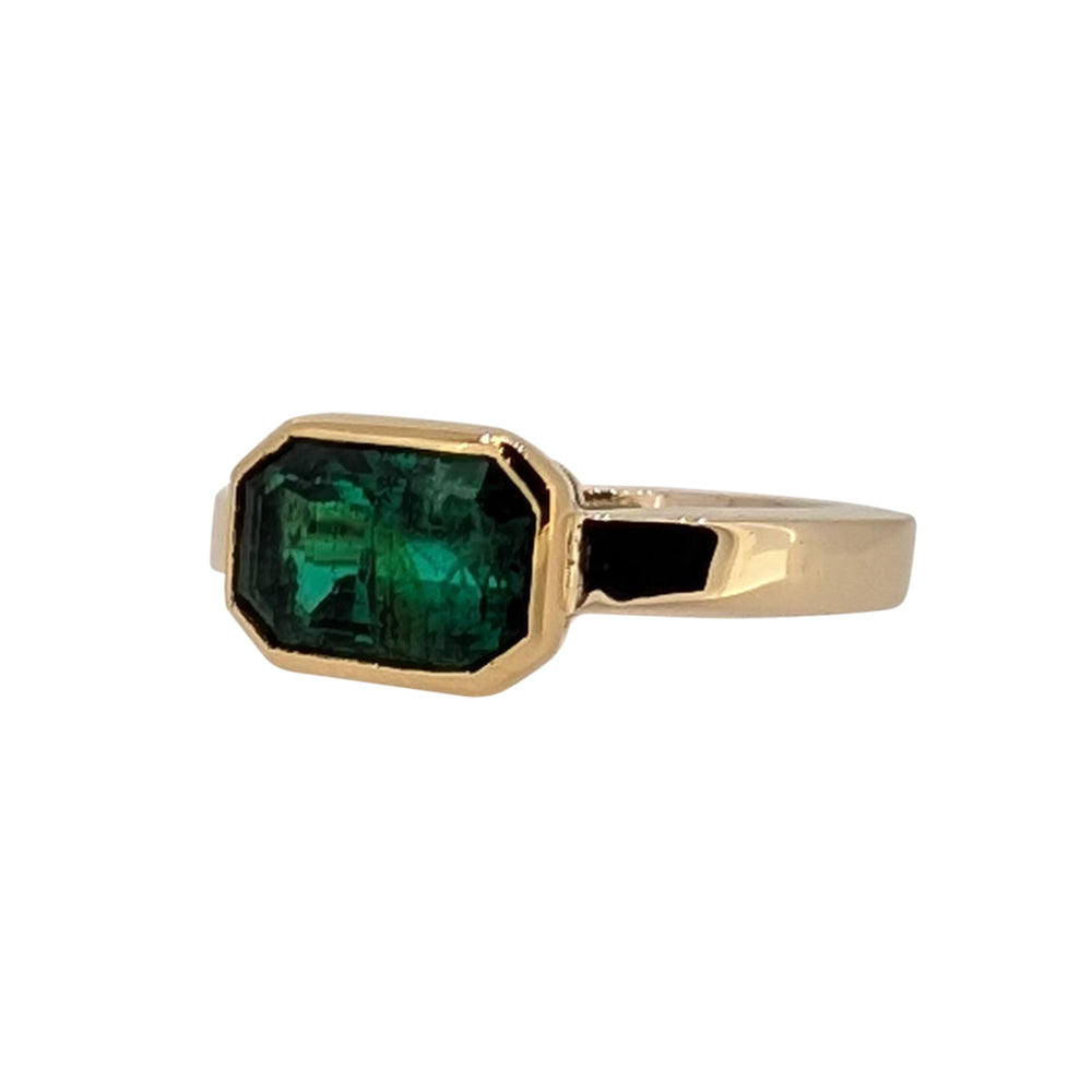 18ct Yellow Gold Colombian Emerald Ring – 2ct Natural Gemstone