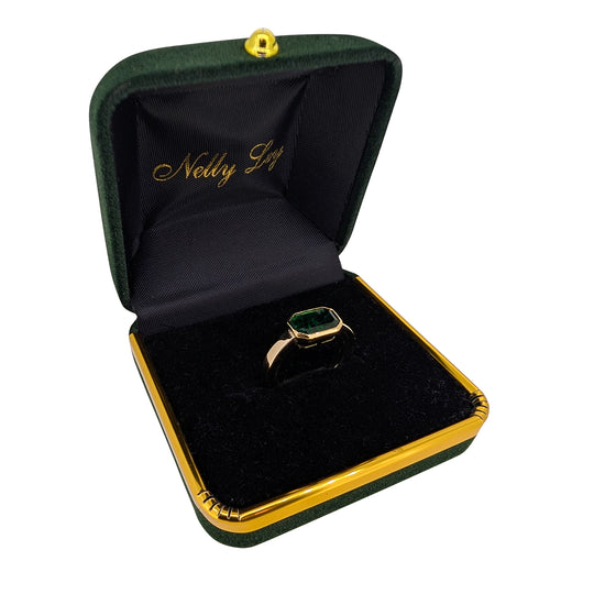 18ct Yellow Gold Colombian Emerald Ring – 2ct Natural Gemstone
