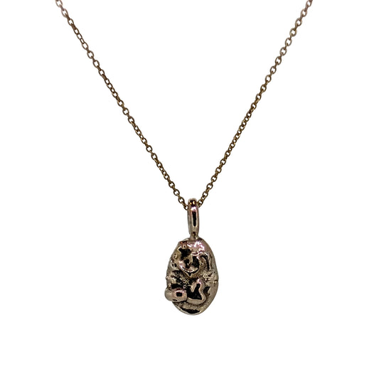 9ct Gold Artisan Pendant – Handmade Organic Textured Gold Pendant
