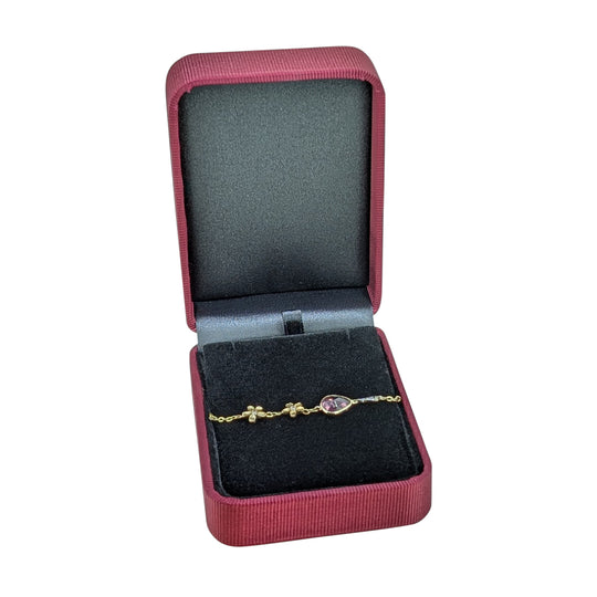 18ct Yellow Gold Tourmaline & Diamond Floral Bracelet – Artisan Jewellery