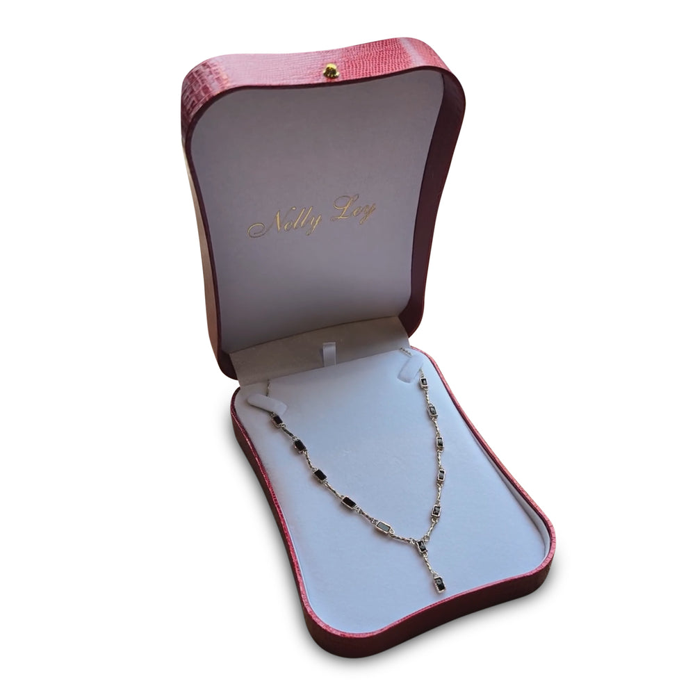 9ct Yellow Gold Twisted Onyx Necklace – Handcrafted Artisan Design