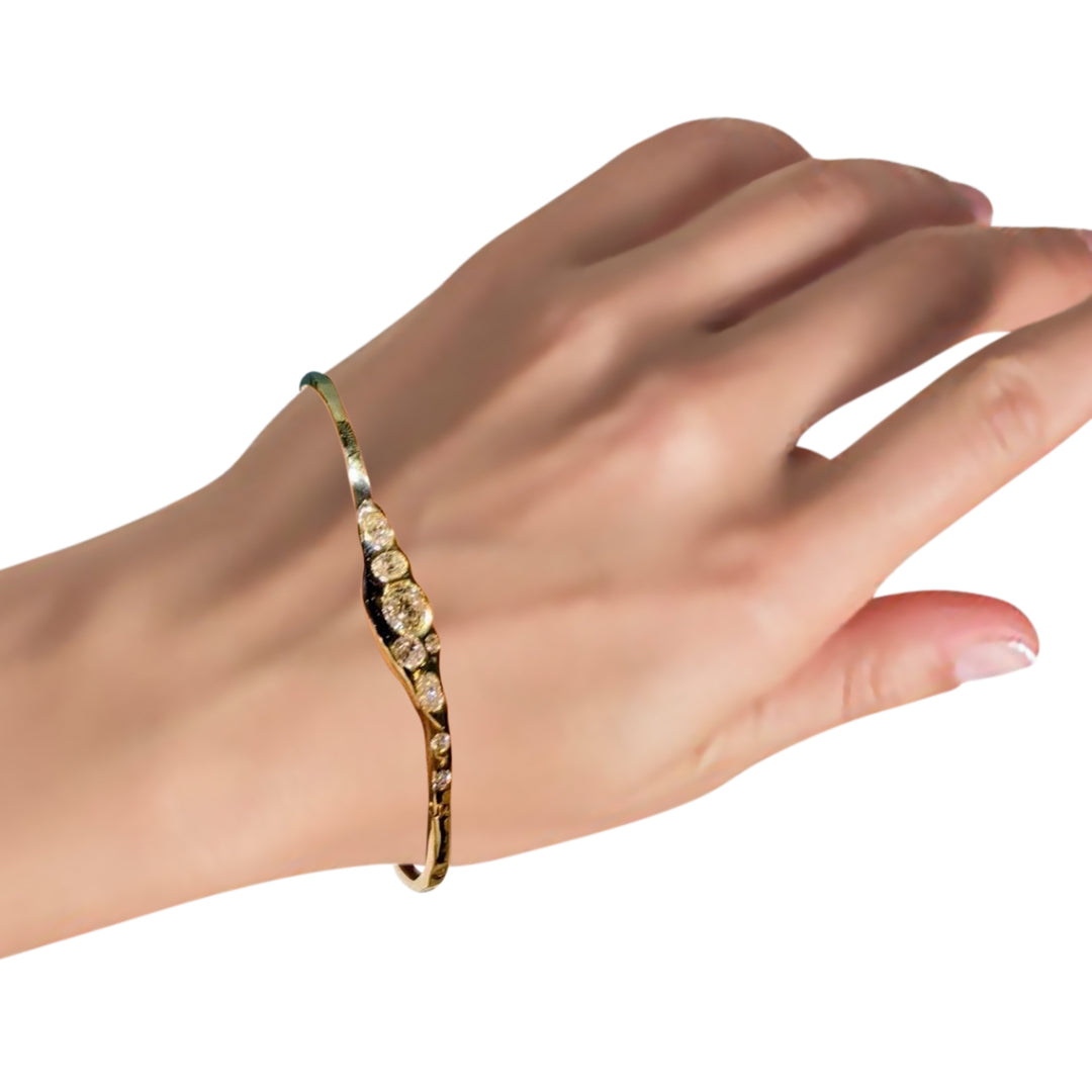 Luxury Bespoke Diamond Bracelet in 14ct Yellow Gold – Natural Diamonds