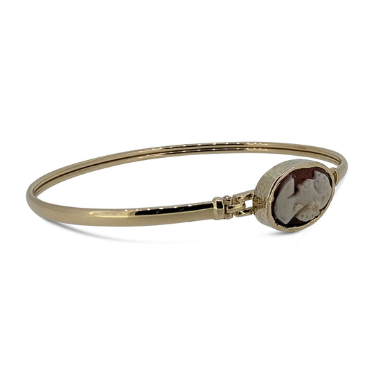 Hand-Carved Shell Cameo Bracelet in 9ct Gold