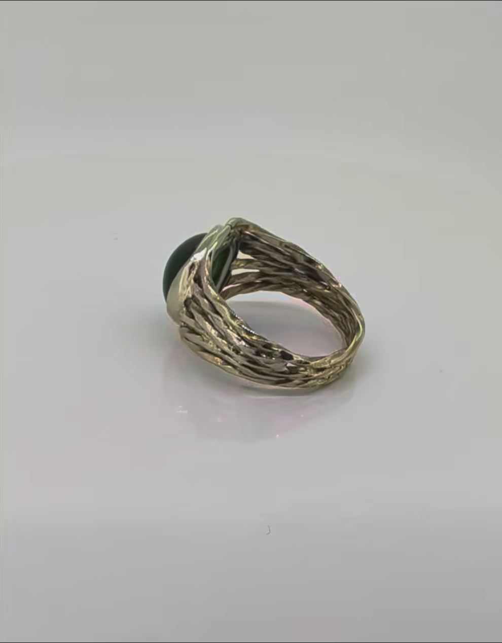 Bespoke 18ct Yellow Gold Jade Ring Statement Design