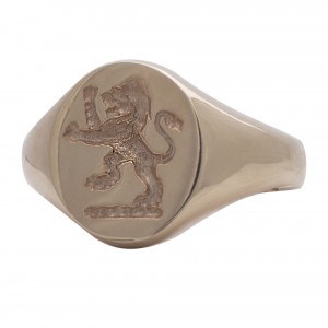 Seal engrave 'lion' 9ct white gold
