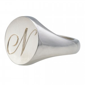 Personalised engraved initial signet ring