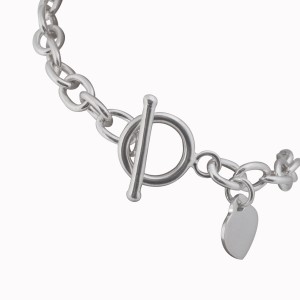Heart silver charm bracelet