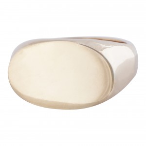 Landscape oval 9ct yellow gold signet