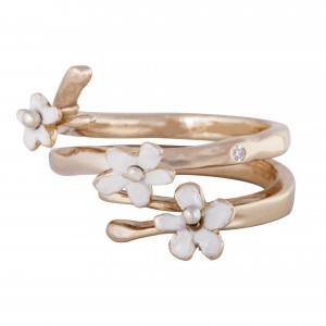 'Forget me not' 14ct gold diamond ring