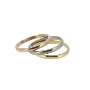 Rose, yellow and white gold wedding bands